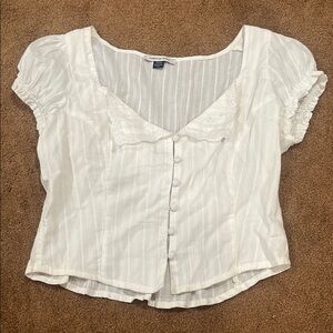 American eagle white blouse top